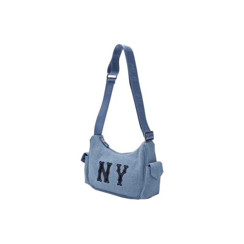 MLB Cotton Hobo Bag, Shoulder Bag, Crossbody Bag Women's Denim Blue-1