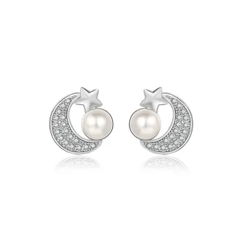 QIANCHANG Freshwater Pearl Stud Earrings Women's