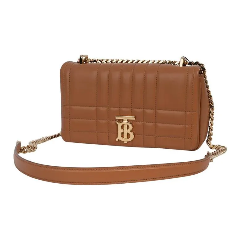 Burberry Lola Bag Lambskin Shoulder Bag Trumpets Women's Maple Brown-2