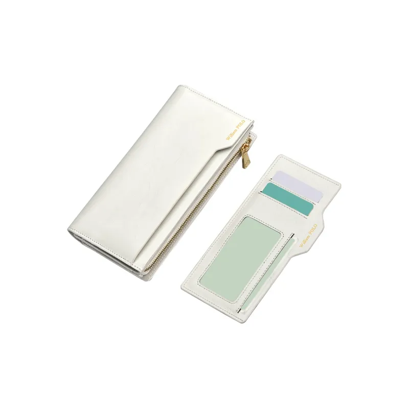 WilliamPOLO Cow Leather Cell Phone Pouch Wallet Regular Women's White/Red/Black/Gray-10