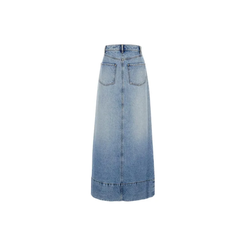 SportMax Piave Logo Patch Denim Skirt-1