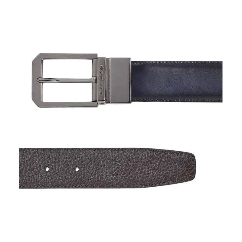 Zegna Grained Leather Reversible Belt-1