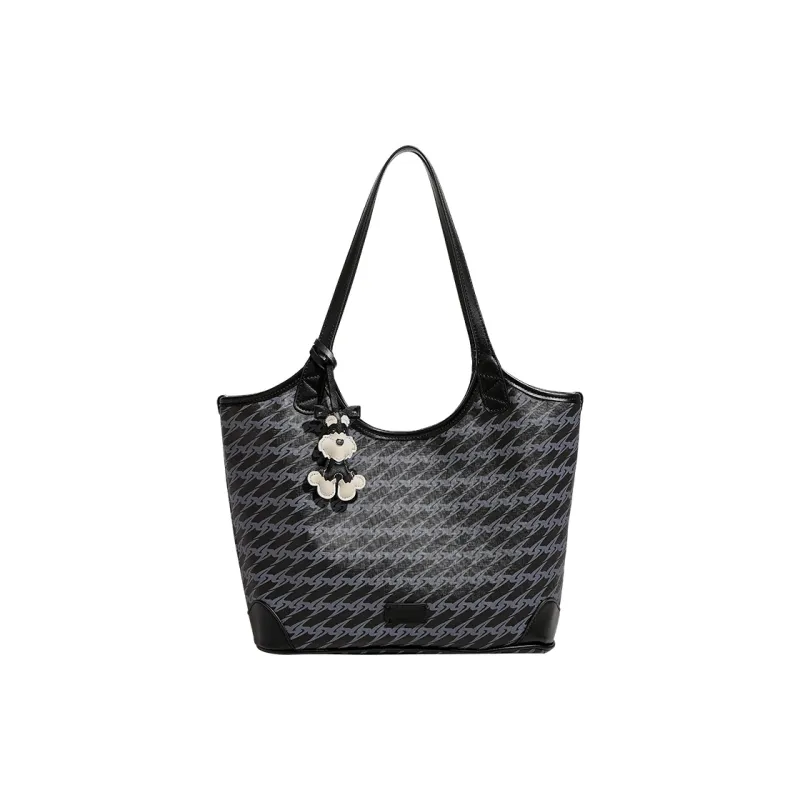 H YXIANG Microfiber Synthetic Leather Shoulder Bag Regular Women's Truffle Black-0