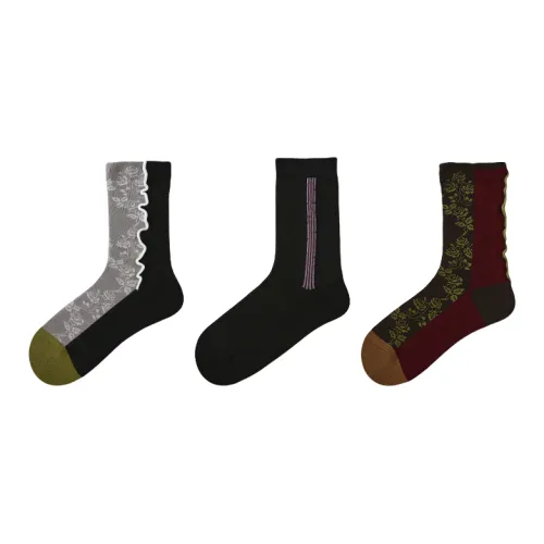 Vine Color Mid Calf Socks Unisex 3 Pack