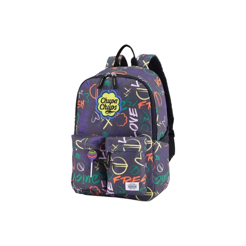 AMERICAN TOURISTER Fabric Backpack Unisex Asphalt Black & Yellow-1