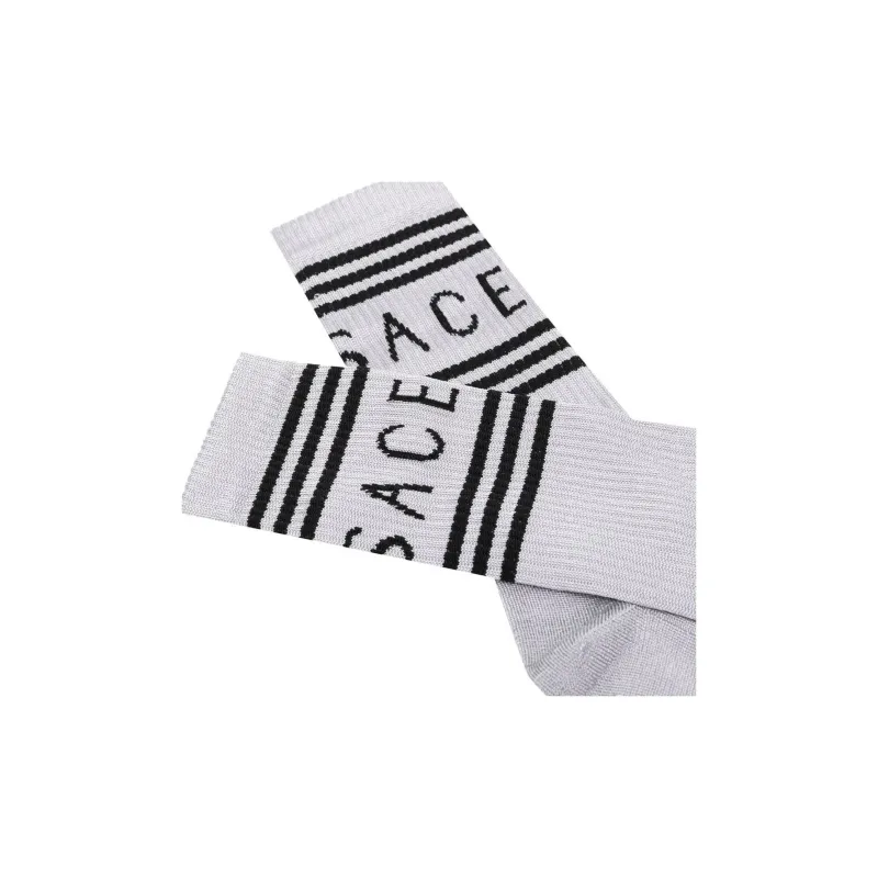 VERSACE Mid Calf Socks Men's 1 Pack Light Gray-1
