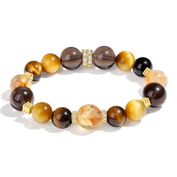 PUTUOSHANWENCHUANG Tiger's Eye Stone Bracelets Unisex