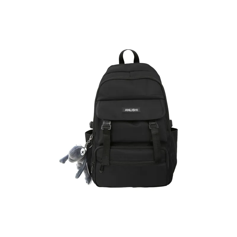 GOBLIN SHARKS 1759 Nylon Backpack Regular Unisex White & Black/Pure Black/White With Gray/White With Brown-2