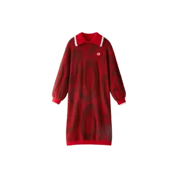 Bananain x ZHUJINGYI Artist Collaboration Series Nightgown Women's Good Luck Red