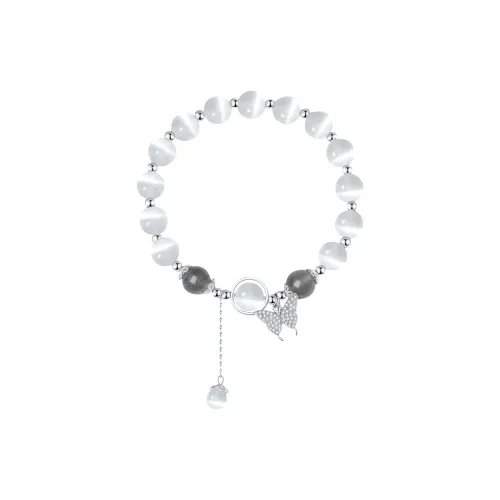 Drunk On The City Glass Cat Eye Jade Bracelets Women's