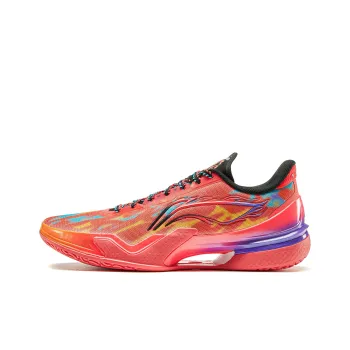 LINING Knife 5 Basketball Shoes Men Low Top Fluorescent Flame Red