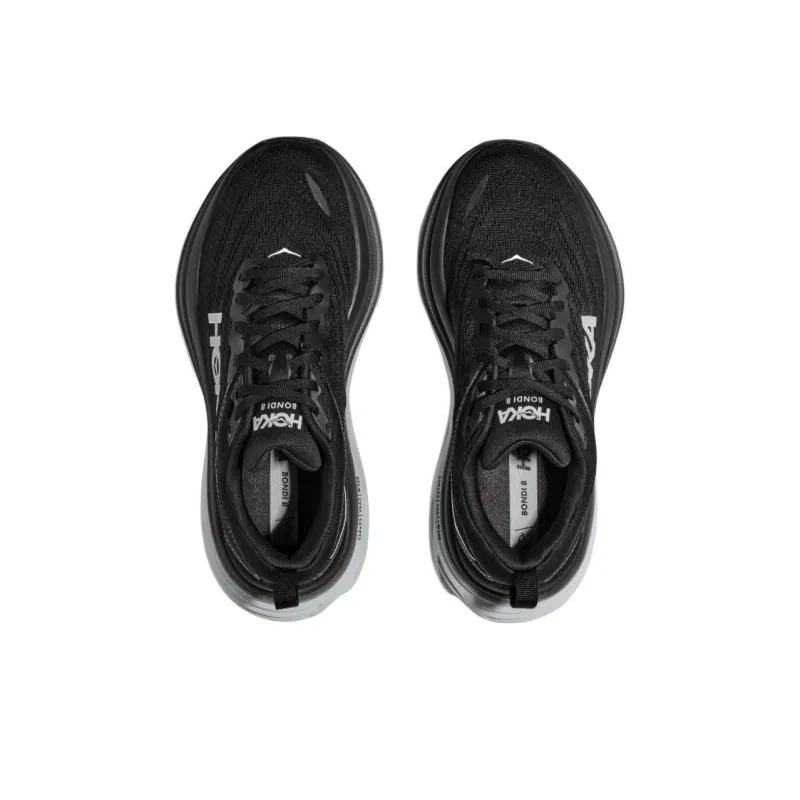 HOKA ONE ONE Bondi 8 Anti Slip Wear Resistant Low Top Casual Running Shoes Men's Black White-3
