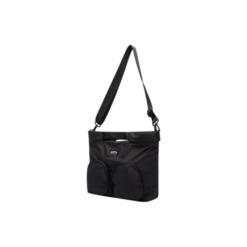 Anta Life Collection Fabric Crossbody Bag, Shoulder Bag Unisex Black/Light Khaki-1