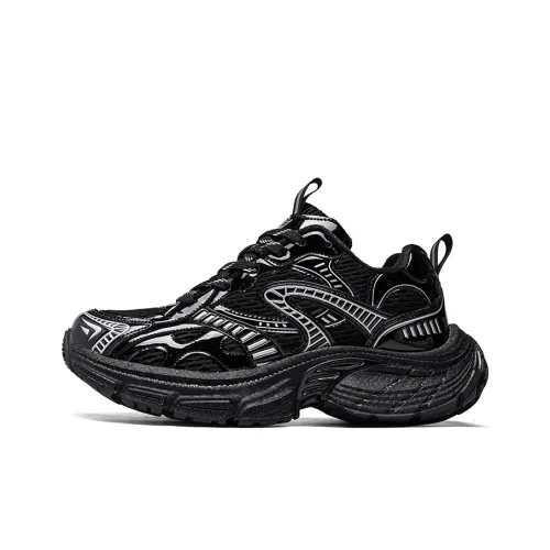 NFL Los Angeles Rams Height Increasing Wear Resistant Low Top Chunky Sneakers Unisex Black
