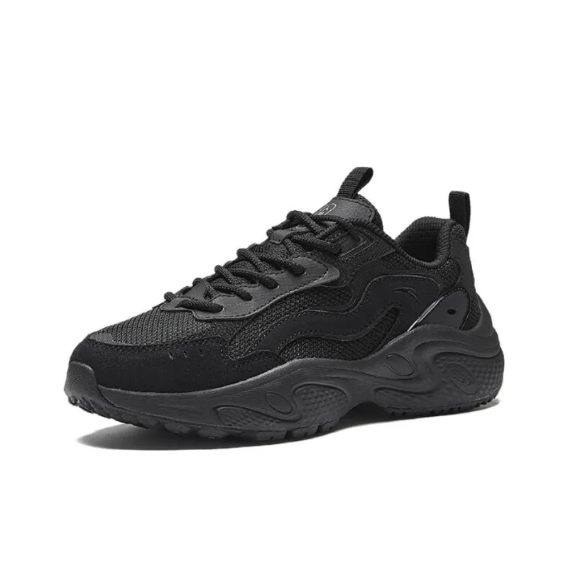 CHAOJIANTA Anti Slip Wear Resistant Low Top Chunky Sneakers Women's Black-1