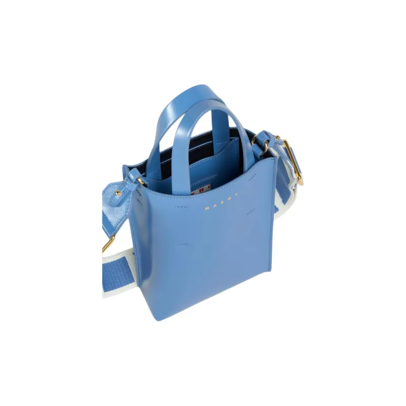 MARNI Calfskin One Shoulder Handbag Nano Women's Light Blue-4