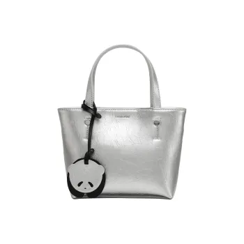 Miao Di Cow Leather Handbag Shoulder Bag Crossbody Bag Small Size Women's Shimmering Silver