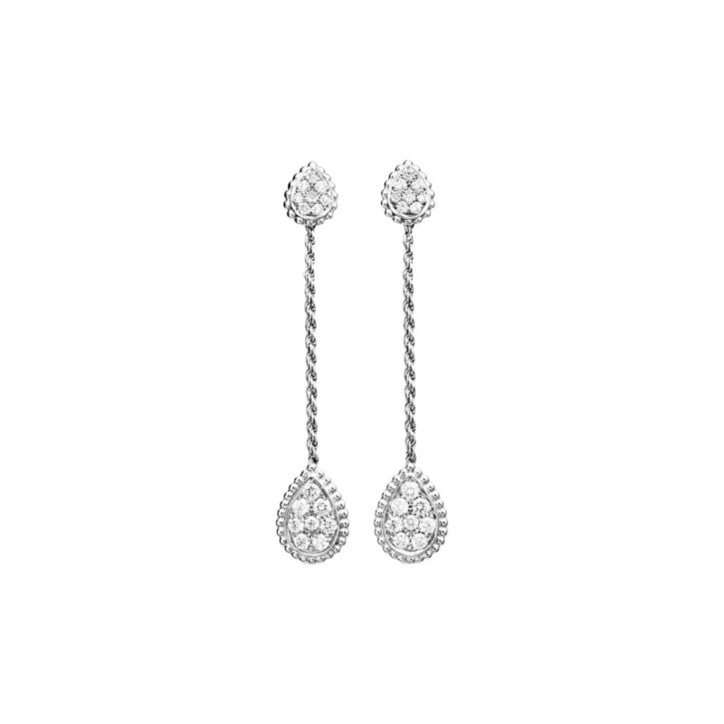 Boucheron 18kt White Gold Serpent Boheme Diamond Earrings-0