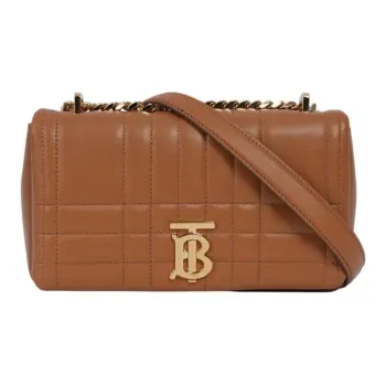 Burberry Lola Bag Lambskin Shoulder Bag Small Size Women's Maple Woody Brown