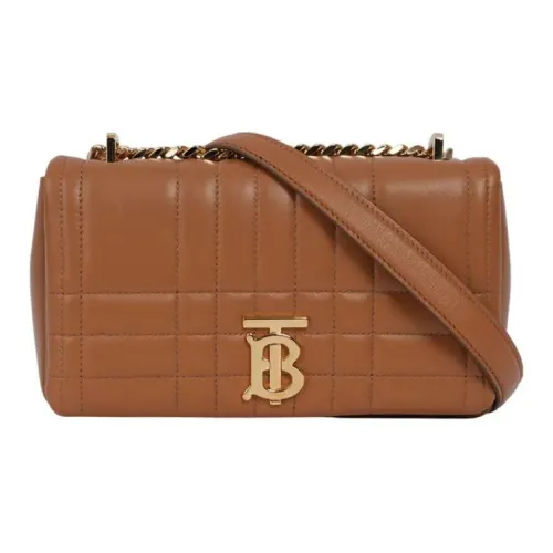 Burberry Lola Bag Lambskin Shoulder Bag Small Size Women's Maple Woody Brown