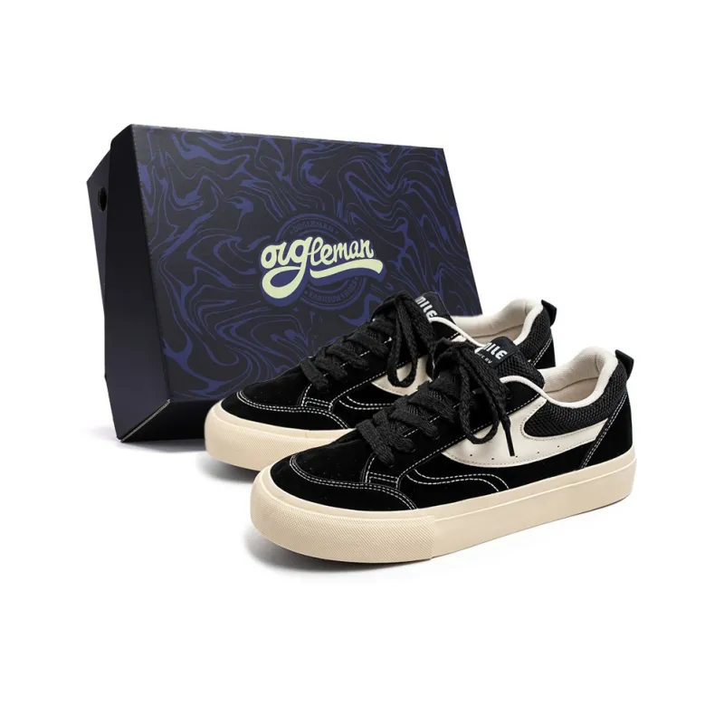 OUGLEMEN Red Snake Welcoming Spring Collection Lightweight And Breathable Low-Top Skateboard Shoes Men's-6