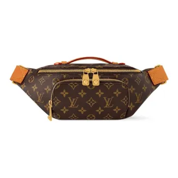 LOUIS VUITTON RUSH Monogram Coated Canvas One Shoulder Crossbody Fanny Pack Men's Brown