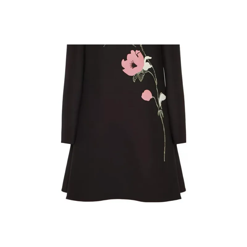 Valentino Long Sleeved Dresses Women's Black-6