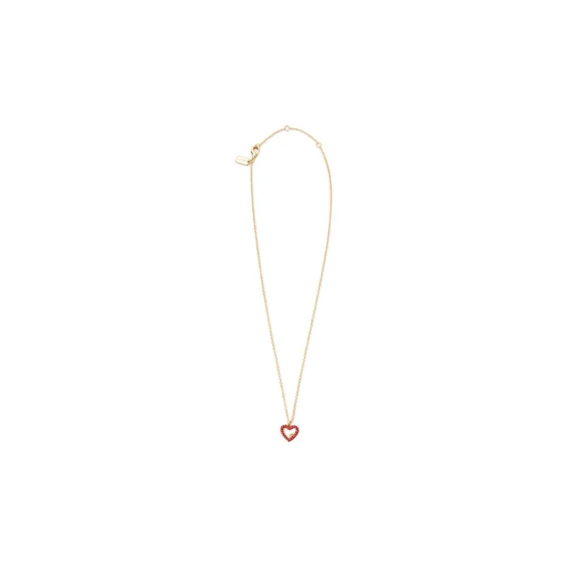 COACH Brass Stud Earrings Women's Gold/Red-2