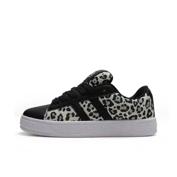 MXGM Low Top Skateboard Shoes Women's Leopard Print Black