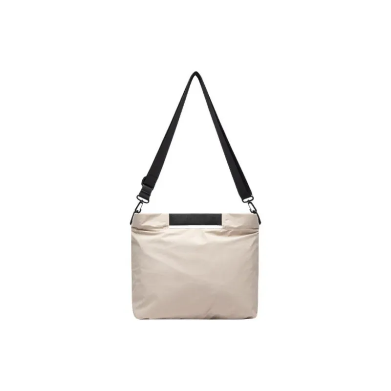 Anta Life Collection Fabric Crossbody Bag, Shoulder Bag Unisex Black/Light Khaki-7