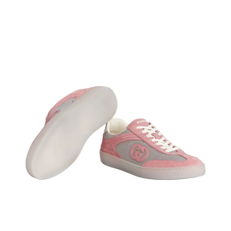 GUCCI Incrocio GG Low Top Skateboard Shoes Men's Pink-5