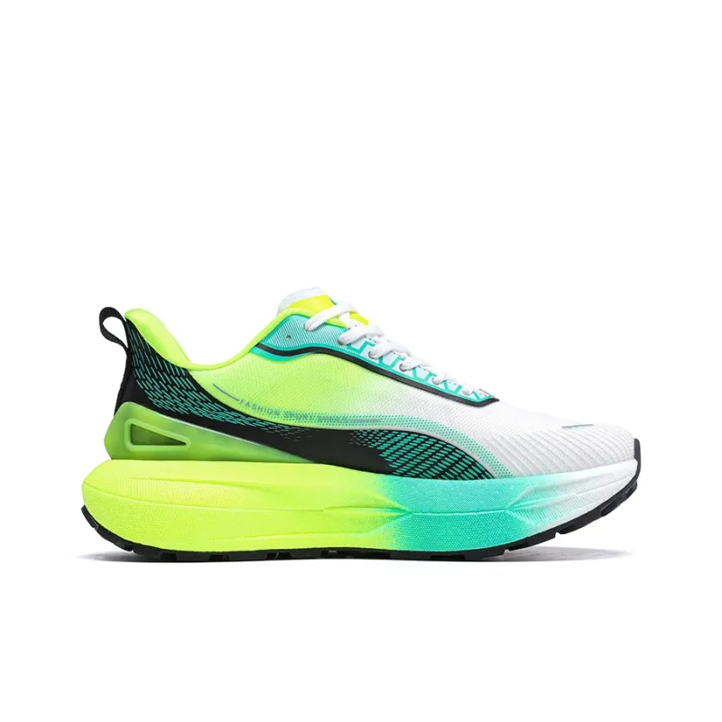 Meiretu Slip Resistant, Abrasion Resistant, And Balanced Low Top Casual Sprint Running Shoes Men's White Green-1