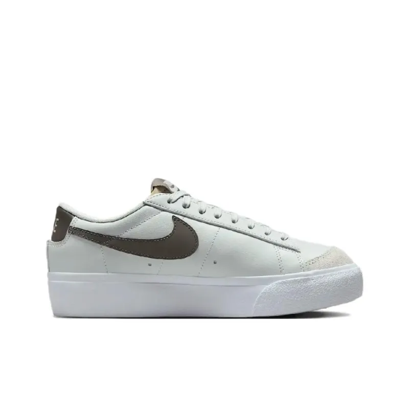 Nike Blazer Anti Slip Wear Resistant Low Top Skateboard Shoes Women's Green Brown-1