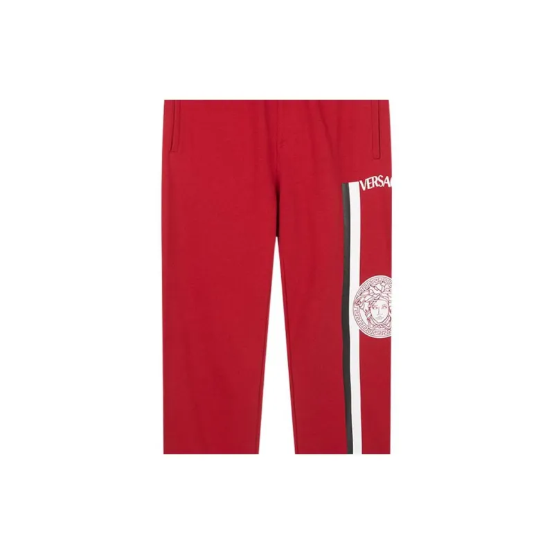 VERSACE Knitted Sweatpants Men Red-2