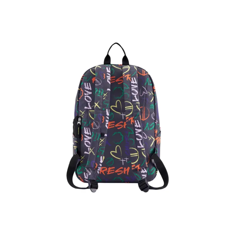 AMERICAN TOURISTER Fabric Backpack Unisex Asphalt Black & Yellow-4