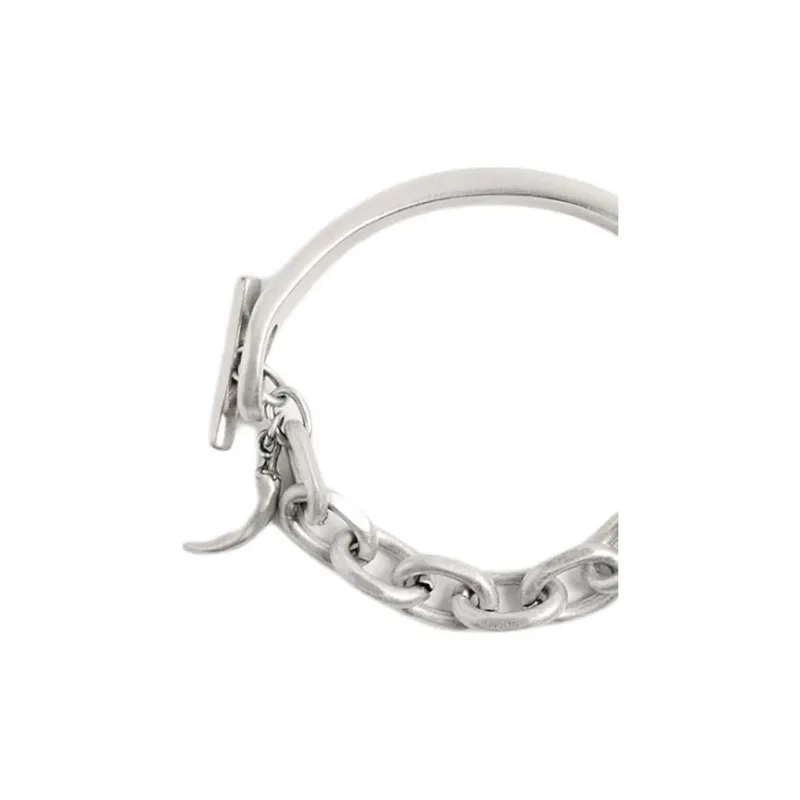 ZARA Metal 925 Silver-Plated Tin Iron Zinc Silver Bracelets Men's Silver-2