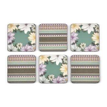 Portmeirion Cork Porter & Moore Atrium Rectangular Placemat Tea Cup Mat, Heat Resistant And Anti Burn Pad