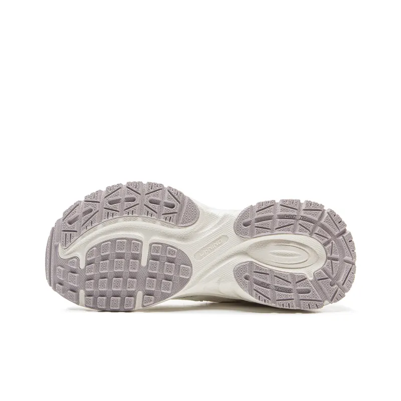 LiNing Star Ring Cushioned Slip Resistant Abrasion Resistant Breathable Low Top Casual Shoes Women's White Silver-6