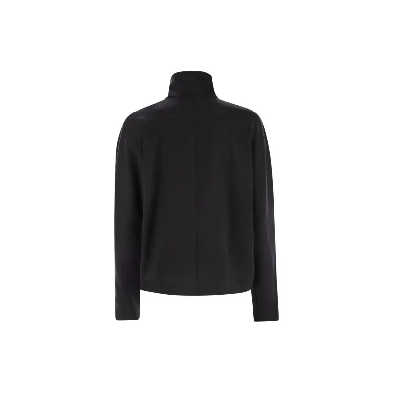 MaxMara Plava Zip Up High Neck Jacket-1