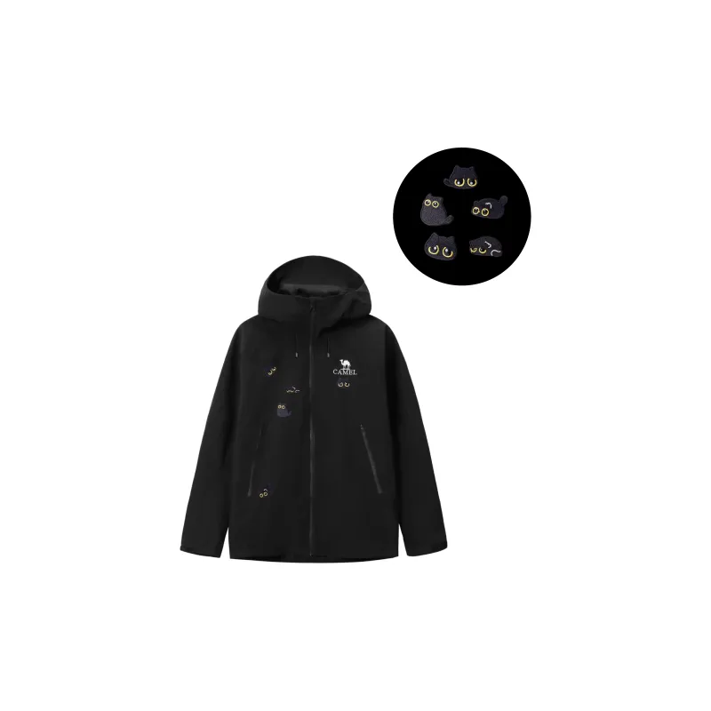 CAMEL All weather Waterproof And Windproof To Keep Warm Windbreaker Jacket Unisex Black-2