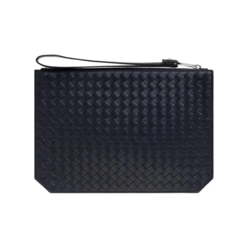 Bottega Veneta Calfskin Clutch Men's Marine Blue-2