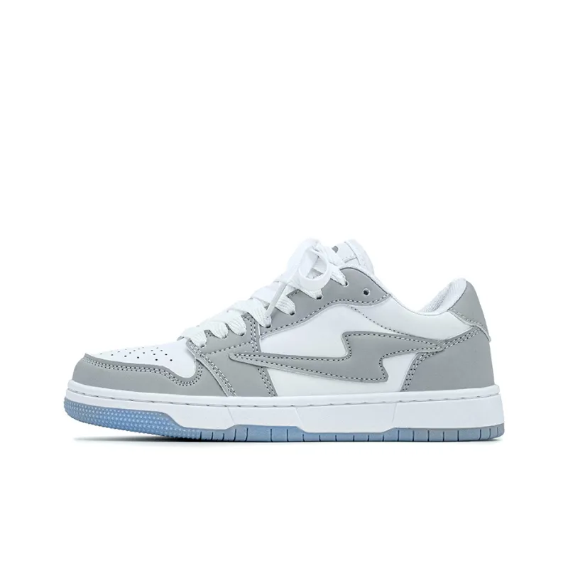 Medd Low Top Skateboard Shoes Unisex Vintage Gray Blue-1