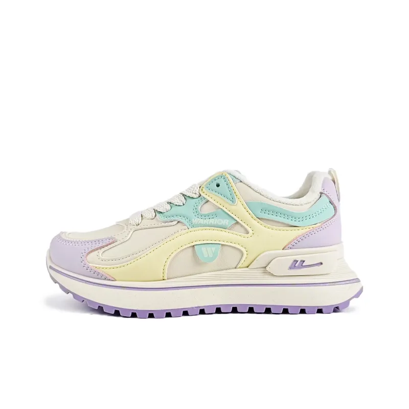 Warrior Lightweight Wear-Resistant And Warm Low-Top Casual Shoes Women's Beige Purple-0