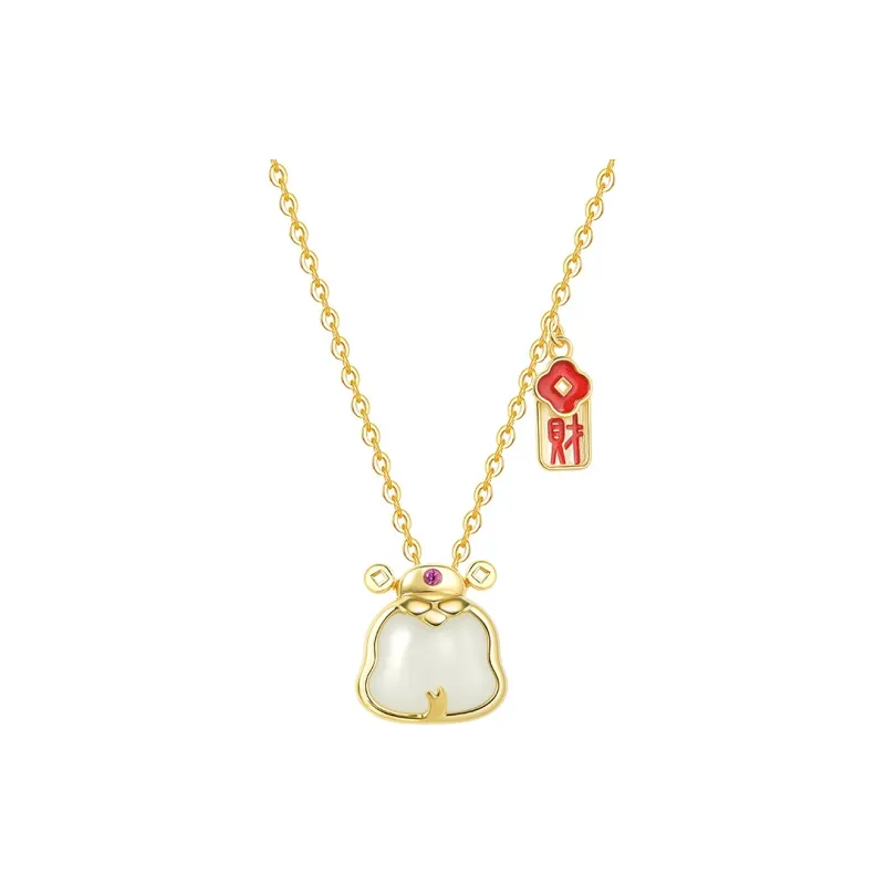 Royal Heaven's Choice Hetian Jade Necklaces Pale Greenish White Jade Unisex-2