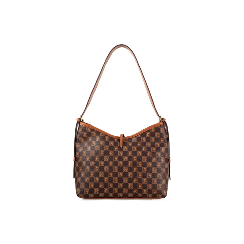 Vigno Synthetic Leather One Shoulder Handbag Regular Women's Coffee/Khaki-14