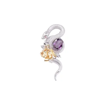 VIOLET Copper Alloy Brooches Unisex