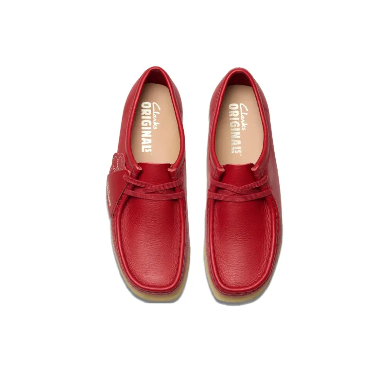 Clarks Wallabee Slip Resistant Low Top Casual Shoes Unisex Red-3