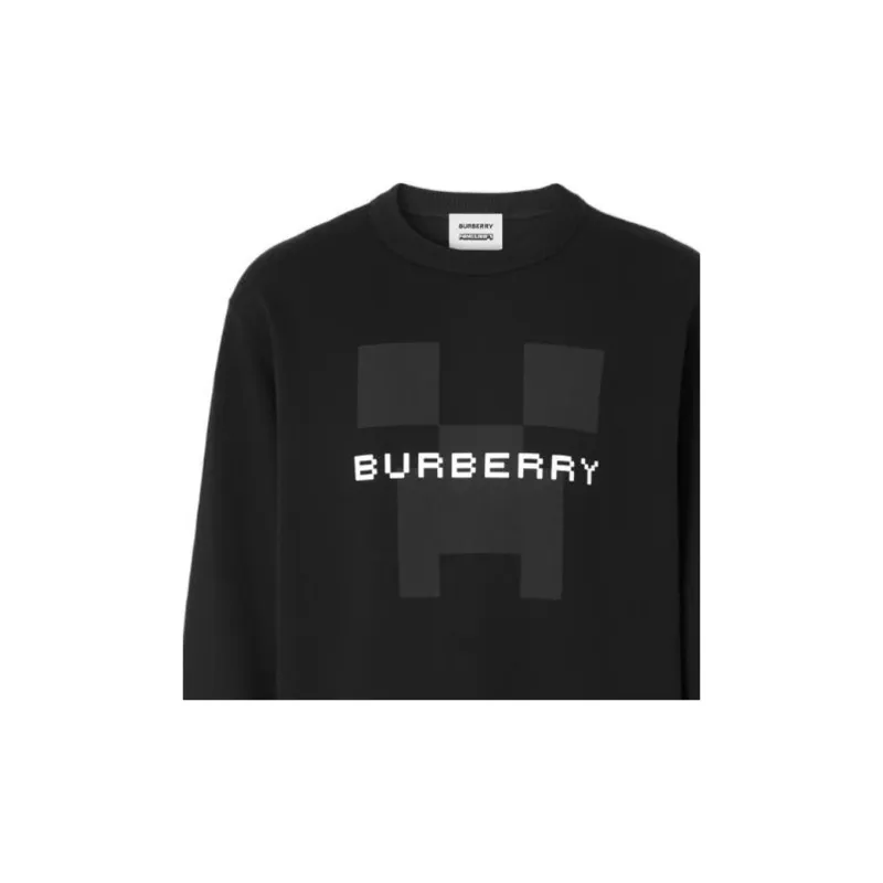 Burberry X Minecraft Logo Print Cotton Sweatshirt-1