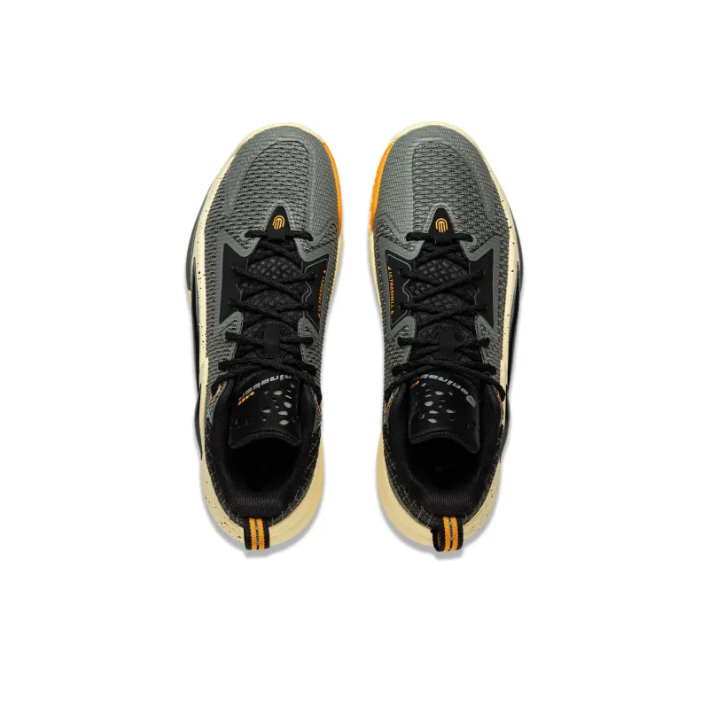LiNing BadFive Hunter 1 Slip Resistant Coverage Lightweight Rebound Low Top Outdoor Basketball Shoes Men's Black Yellow-3