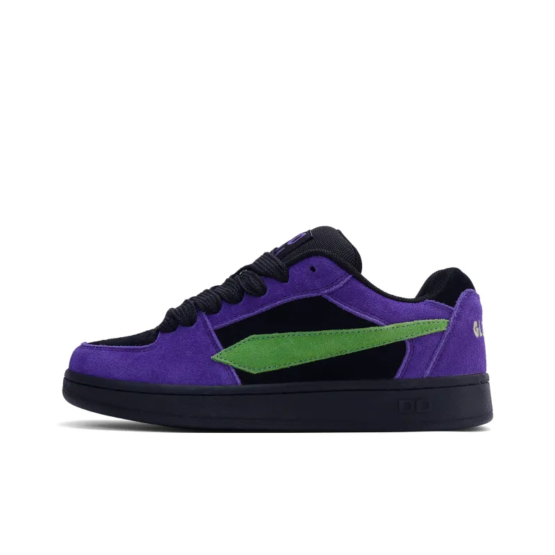 GLO BULL Skateboard Shoes Unisex Low Top Black Purple Green-1